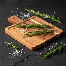 AKS Deconox Doğal Akasya Ahşap Dikdörtgen Sunum Tahtası ve Servis Tepsisi – 23X17 cm Kahve Yanı, Peynir ve Kahvaltılık Sunumluk (Kare Formlu Estetik Tasarım)