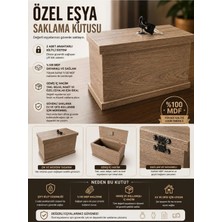 Bozkurt Cnc Özel Eşya Saklama Kutusu Özel Kilitli Ahşap Kutu - %100 Mdf Takı, Belge ve Nakit Saklama Kutusu