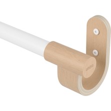 AKS Umbra Bellwood Uzatılabilir Perde Çubuğu, 2,5 cm Çap, 107 – 305 Cm, Beyaz/doğal