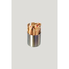AKS 10'lu Stick Şekerlik 6.5 cm | 304 Paslanmaz Çelik Yuvarlak Stik Şekerlik | Çubuk Poşet Şekerlik