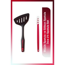 AKS Tupperware Büyük ve Ince 2'li Set Silikon Spatula