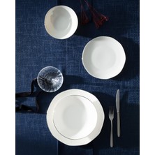 AKS Madame Coco Collin 6 Kişilik 24 Parça Yemek Takımı Beyaz-Silver
