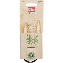 AKS Prym 222534-1 Yuvarlak Örgü Şişi Bambu 40 cm 10,00 Mm, Ahşap Renkleri, 10 mm