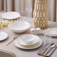 AKS Aryıldız Crystal Provence Gold 56 Parça 12 Kişilik Yemek Takımı Renkli
