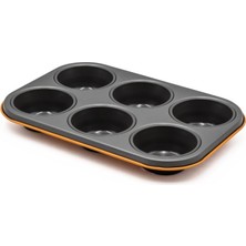 AKS Ar Yıldız 6'lı Muffin Kalıbı Turuncu