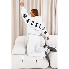 Macklin Unisex Kadın Erkek M A C K L I N Sırt Baskılı Oversize 3 Iplik Kapüşonlu Sweatshirt ve Baggy Eşofman Altı