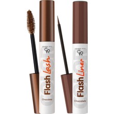 AKS Golden Rose Flash Lash Çikolata Kahve Maskara ve Flash Liner Makyaj Seti