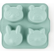 AKS Calessier 4’lü Hayvan Figürlü Kek Kalıbı, Yapışmaz Silikon Isıya Dayanıklı Mini Kek Yapma Aparatı, Muffin Cupcake ve Çikolata Hazırlığı Için Pratik Hayvan Şekilli Pişirme Kalıbı