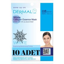 AKS Dermal Aydınlatıcı, Nemlendirici, Sıkılaştırıcı Beyaz Kolajen Maske X10 Adet