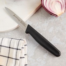 AKS Aryıldız Daily Soyma Bıçağı, Siyah, 9 Cm, Yüksek Karbonlu Paslanmaz Çelik, Ergonomik Sap
