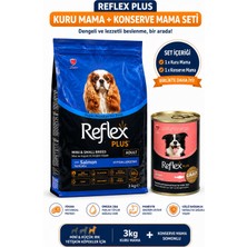 Reflex Plus Hipoalerjenik Mini ve Küçük Irk Somonlu Yetişkin Köpek Maması 3 kg + Somonlu Konserve Mama Seti