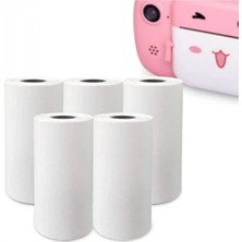 Marsilyan™- Çocuk Kamera Baskı Kağıdı, 5’li Rulo 57X25MM Çekirdekli Fotoğraf Baskı Termal Kağıt Rulo