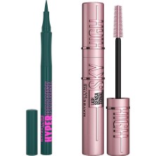 AKS Maybelline New York Hyper Precise All Day Eyeliner- 730 Jungle & Lash Sensational Sky High Maskara Makyaj Seti