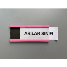 Yönline Okul Sınıf Kapı Numarası ve Isimliği 21 x 9 cm - Pembe – Kolay Değiştirilebilir
