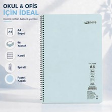 Mynote Flex Pastel A4 96 Yaprak 60 gr Spiralli Kareli Defter