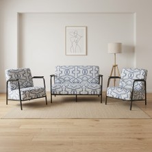 Azra Mobilya Atlas 2+1+1 Soft Kumaş Metal Koltuk Takımı – Balkon Ofis Bekleme ve Çay Seti