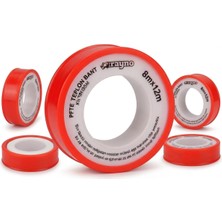 AKS Rayno Teflon Bant 12 Metre x 8 mm – Su, Doğalgaz ve Tesisat Bağlantıları Için Ptfe Sızdırmazlık Bandı | 5 Adet