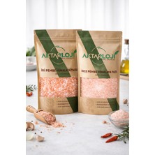 Aktarloji 8 kg Pembe Himalaya Tuzu Seti / 4 kg Yemeklik ( Ince ) + 4 kg Öğütmelik ( Iri ) / Rafine Edilmemiş