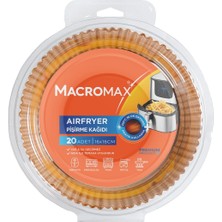 AKS Macro Max Airfryer Pişirme Kağıdı 20 Adet, 16X16 Cm, Yanmaz Yağ ve Su Geçirmez Hazne