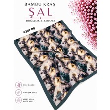 Sedef Desenli Bambu Kraş Şal