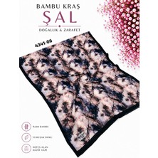 Sedef Desenli Bambu Kraş Şal