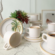 AKS Keramika Bronze Palmiye Stackable Çay Takımı 12 Parça 6 Kişilik 22902-03