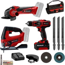Einhell Akülü Alet Seti Te-Tk 18/3 Li Kit (Js+Cd+Ag) Power X-Change (18 V, 1x 4.0 Ah Akü, Şarj Cihazı, Aksesuarlar, Çanta Dahil) - 4257241