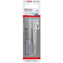AKS Bosch Professional Altıgen Şaftlı - Impact Control - Hss Metal Matkap Ucu 2, 0 * 60 Mm, Gri