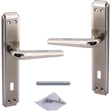 AKS Iç Oda Kapı Kolu Aynalı Sağa Sola Uygun Saten Renk Dış Ahşap Pvc Metal Çelik Kapısı Tutamağı 1 Takım