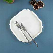 AKS Aryıldız Lunar Kare Servis Tabağı Renkli Desenli 22 cm