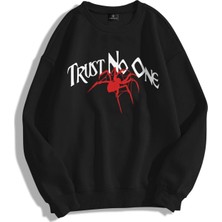 AKS Tarzsokak Unisex Trust No One Bisiklet Yaka Sweatshirt Siyah, SIYAH-546, Xl