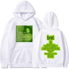 AKS Tarzsokak Beyaz Unisex Erkekgiyim Brat Pop Müzik Şarkıcı Charli Xcx Grafik Baskı Ile Cep Raha, BEYAZ-950, M
