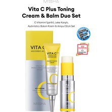 AKS Missha C Vitaminli Leke Karşıtı Bakım Kremi & Ampul Stick Set Vita C Plus Toning Cream & Balm Duo Set, 8374