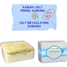 AKS Organicsun 2'li Set Doğal Kabak Lifli Pirinç Sabunu ve Cilt Beyazlatma Sabunu
