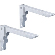AKS BADEM10 Duvara Monteli Balkon Masası Sehpası Montajı Metal Katlanır Raf Altı Ayağı 18 x 10 cm (2 Adet)