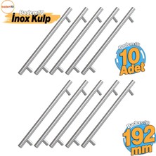 AKS 10 Adet Rosemary Inox Metal Kulp 192 mm (19.2 Cm) Mobilya Mutfak Çekmece Dolap Kapak Kulpu Kulbu