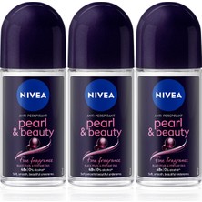 AKS Nıvea Kadın Roll On Deodorant Pearl&beauty Fine Fragrance,48 Saat Anti-Perspirant Koruma 50ML X3 Adet