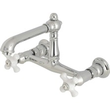 AKS Kingston Brass KS7241PX Ingiliz Country Vessel Lavabo Musluğu, Cilalı Krom