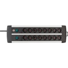 AKS Brennenstuhl Premium-Alu-Line, Güç Şeridi 16 Soketli-2 Anahtarlı-3 Metre Priz