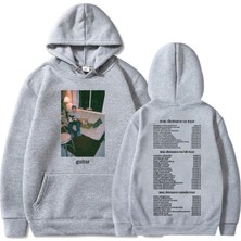 AKS Tarzsokak Gri Unisex Mac Demarco Gitar Turu Rahat Kapşonlu Moda Şarkıcı Grafik, GRI-600, S