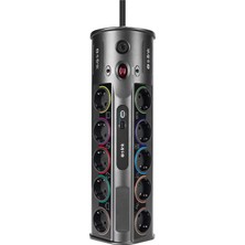 AKS S-Link PRZ01 Prizhive 3 Metre 1860 Joule 1.5mm 1 USB 1 Typec 2.1A/5V 16A 250V 3680W 10LU Akım Korumalı Priz
