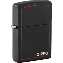 AKS Orijinal Zippo Çakmak Black Matte With Border & Logo