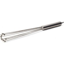 AKS Deconox Paslanmaz Çelik Top Uçlu Çubuk Çırpıcı (31 Cm) | Profesyonel Ball Whisk | Hızlı ve Kolay Karıştırma | Yumurta, Sos ve Hamurlar Için Ideal