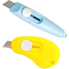 AKS Güncelçarşı 2 Adet Çelik Bıçaklı Mini Tekli Falçata Maket Bıçağı, 2 Farklı Model Portatif Küçük Falçata