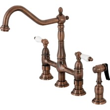 AKS Kingston Brass KS127PLBSAC Heritage Bridge Mutfak Bataryası, Antik Bakır