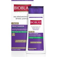 AKS Bioblas Procyanidin Şampuan – Saç Dökülmesine Karşı, Üzüm Çekirdeği Ekstraktlı, Bitkisel Kompleks B19, Yağ Dengeleyici, 360 ml