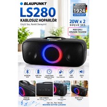 Blaupunkt LS280 Bluetooth Hoparlör Siyah 40W Taşınabilir Kablosuz Ses Bombası IPX4 Suya Dayanıklı TWS USB AUX (Blaupunkt Türkiye Garantili)