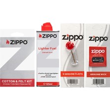 AKS Zippo Çakmak Benzin Taş Fitil Pamuk Keçe Seti 3141-4