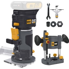 AKS Cat DX82B.3 18VOLT Şarjlı Kömürsüz 6mm Devir Ayarlı Profesyonel Avuç Içi El Frezesi Formika Tıraşlama (Akü Dahil Değildir)