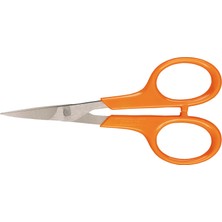 AKS Fiskars Kavisli Bıçaklı Manikür/nakış Makası, Toplam Uzunluk: 10 Cm, Sağ ve Sol Elini Kullananlar Için, Paslanmaz Çelik Bıçaklar/plastik Saplar, Klasik, 1005144